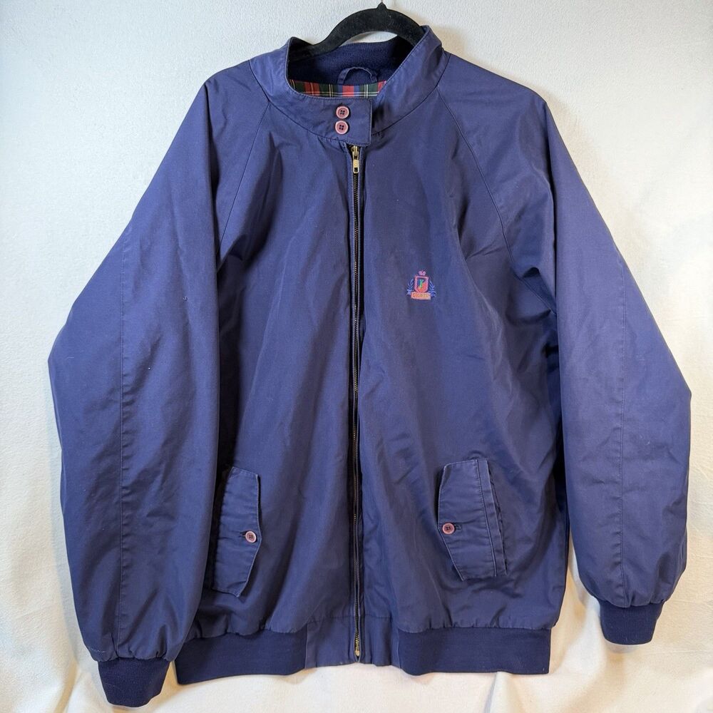 Men's Harrington Jacket XLT Navy Full Zip Big Tall Izod